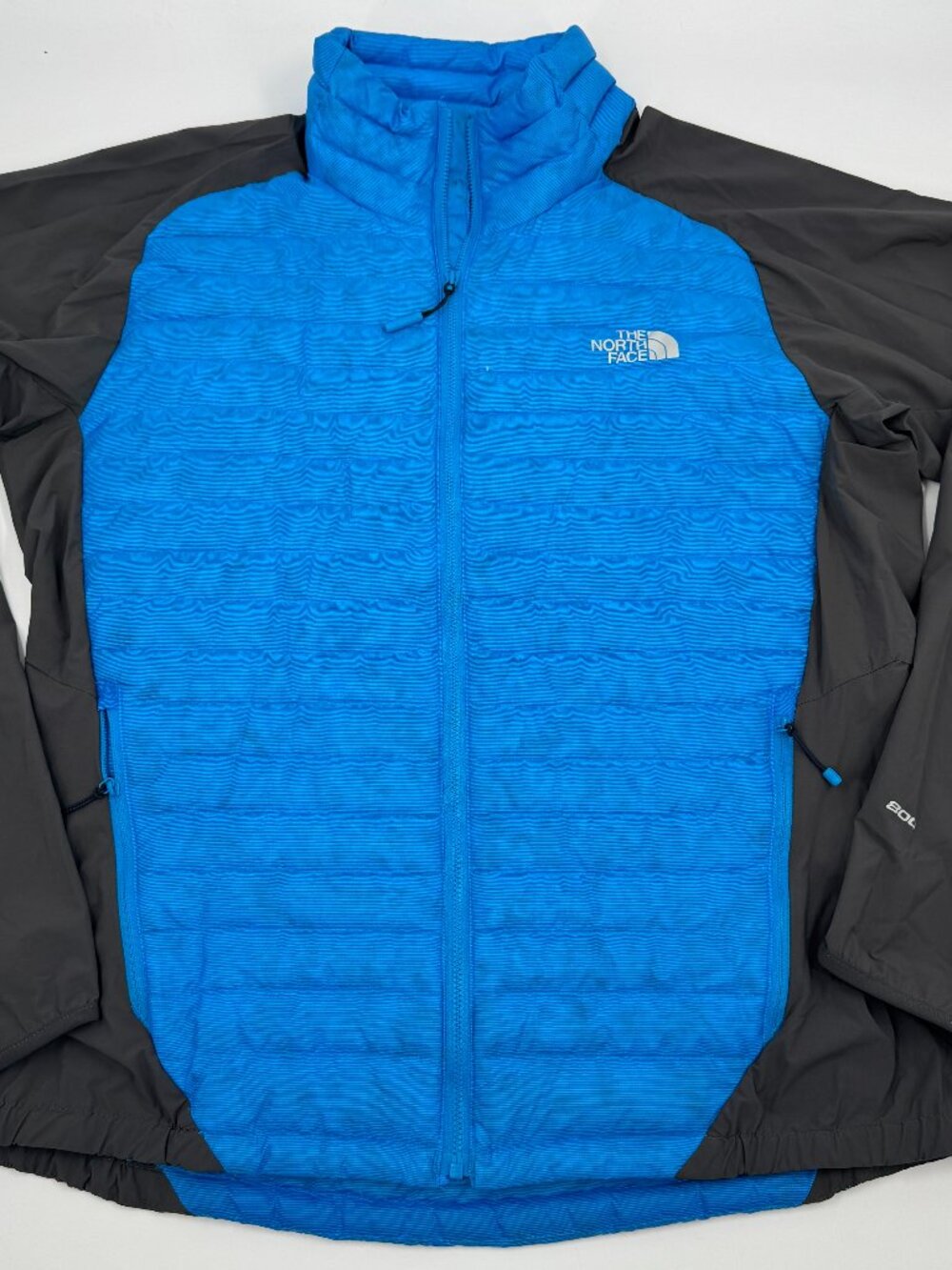 The North Face 800 Fill Hybrid Down Jacket Mens Large Blue Grey Quilted Puffer‎